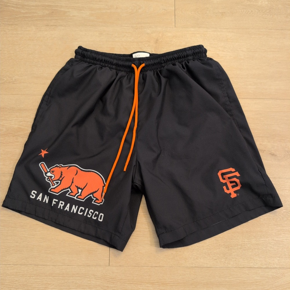 Baseballism San Francisco Giants Bear Shorts Mens XS Black Orange SF MLB Logo